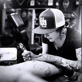 sheila.tattoo's slinging ink at the Black Pearl in Santa Cruz CA