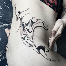 Smoke, blackwork, linework tattoo by sheila.tattoos - Black Pearl Tattoo Santa Cruz CA