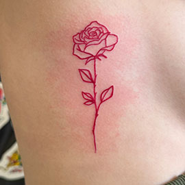 Custom Color Rose Fineline design by sheila.tattoos Black Pearl Tattoo Santa Cruz CA